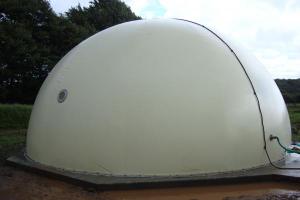 Twin skin biogas storage dome